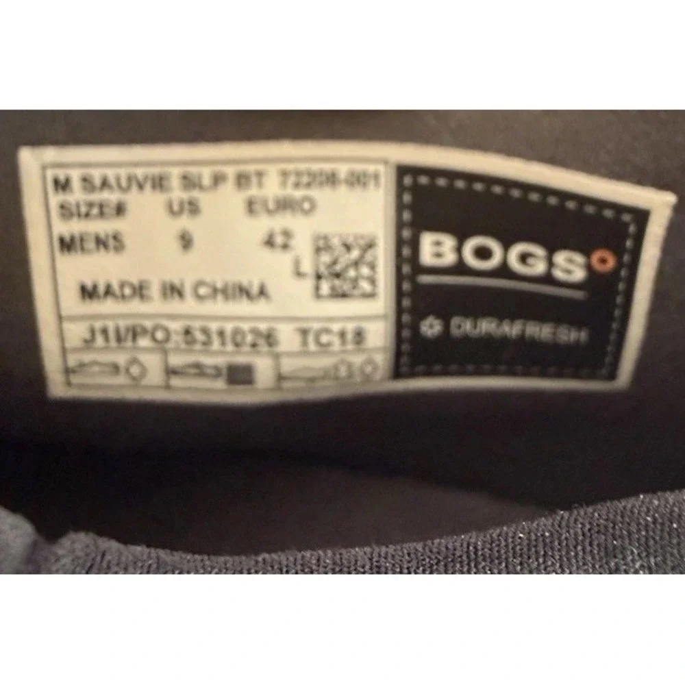 BOGS Men's Sz 9 Sauvie Slip On Insulated Waterproof Rain Boot Black 72208-001